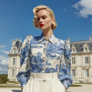 Chemisier Sarah en toile de jouy